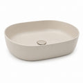 Lavabo da appoggio ovale beige in ceramica 60 x 40 x 15 cm