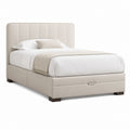 Letto matrimoniale contenitore beige in poliestere 174 x 216 x 120 cm