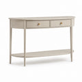 Consolle da ingresso tortora in MDF ovale con 2 cassetti e ripiano 120 x 38 x 80 cm
