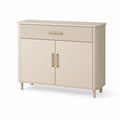 Mobile contenitore da ingresso beige in MDF con 2 ante 1 cassetto 100 x 40 x 90 cm