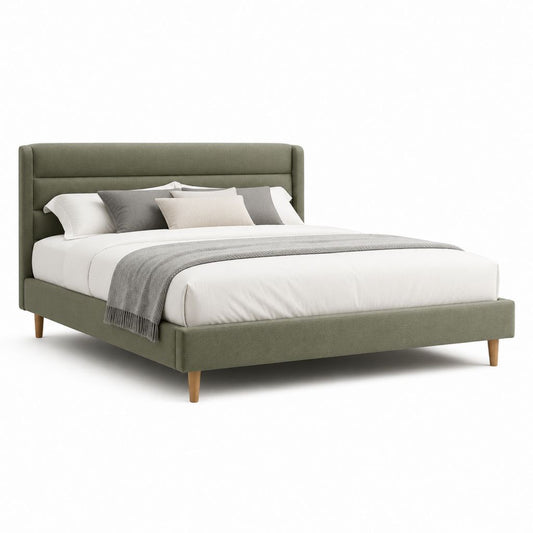Letto matrimoniale imbottito verde in poliestere rettangolare 160 x 200 cm